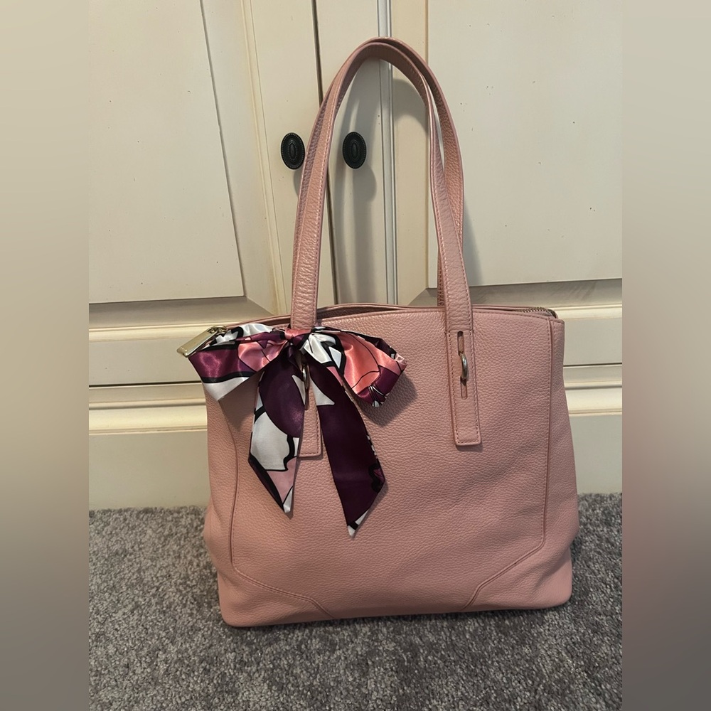 Furla Leather Blush Pink Zipper Tote/Handbag